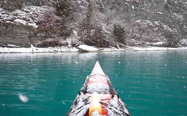 Hightide Winter Kayaing In The Snow
