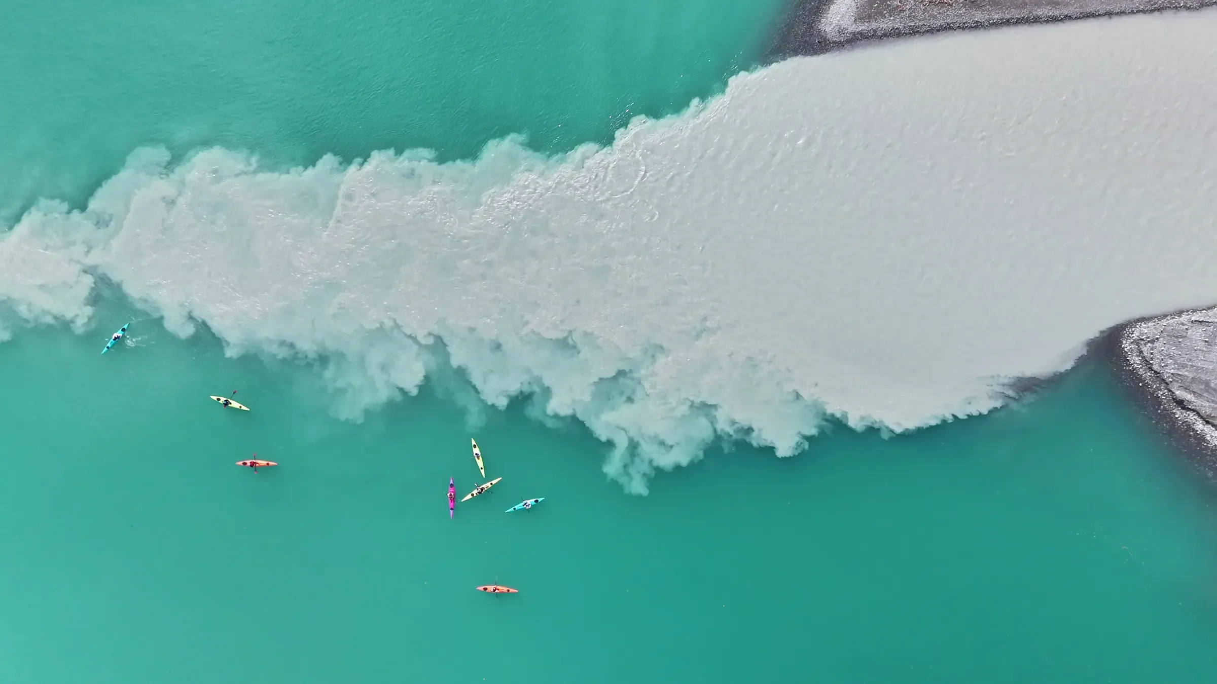 Lütschine River flowing into Lake Brienz